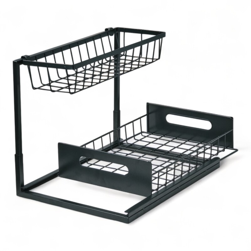 Estante Organizador Multi Uso Bajo Mesada Cocina Baño Negro