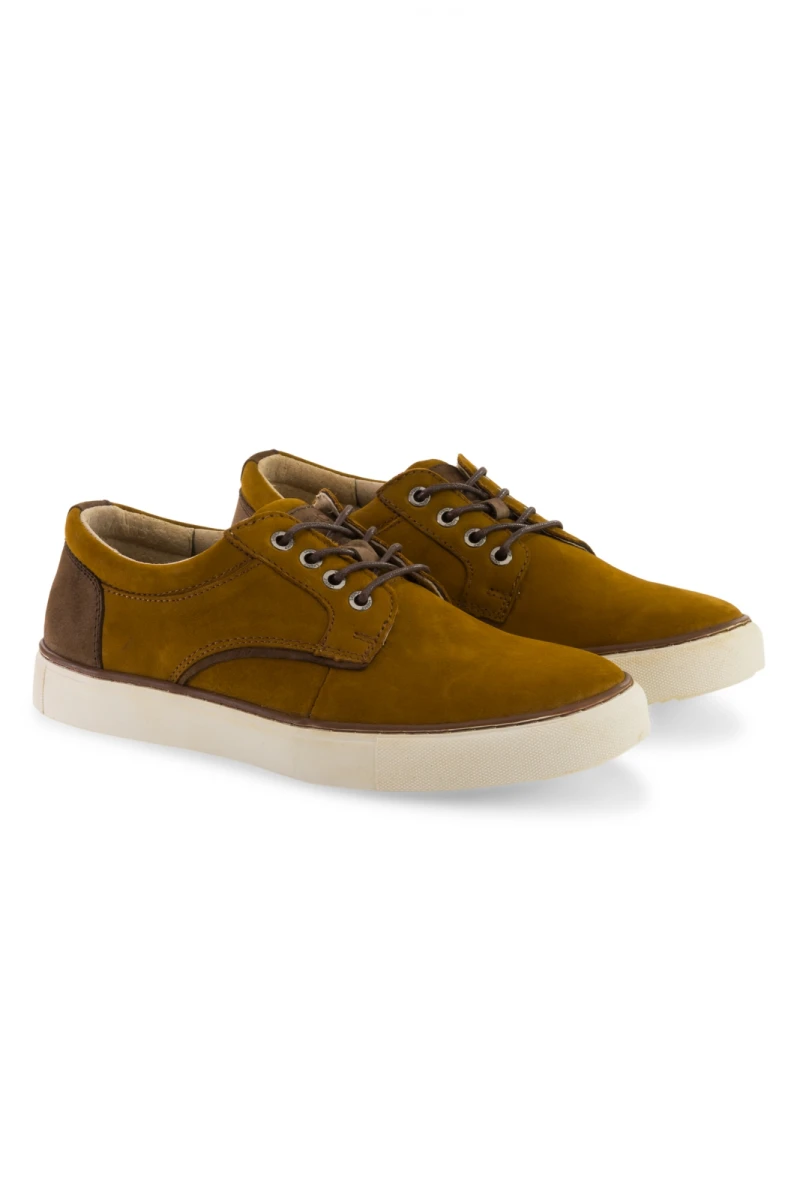 CHAMPIONES DE CUERO CON CORDONES - Tostado 