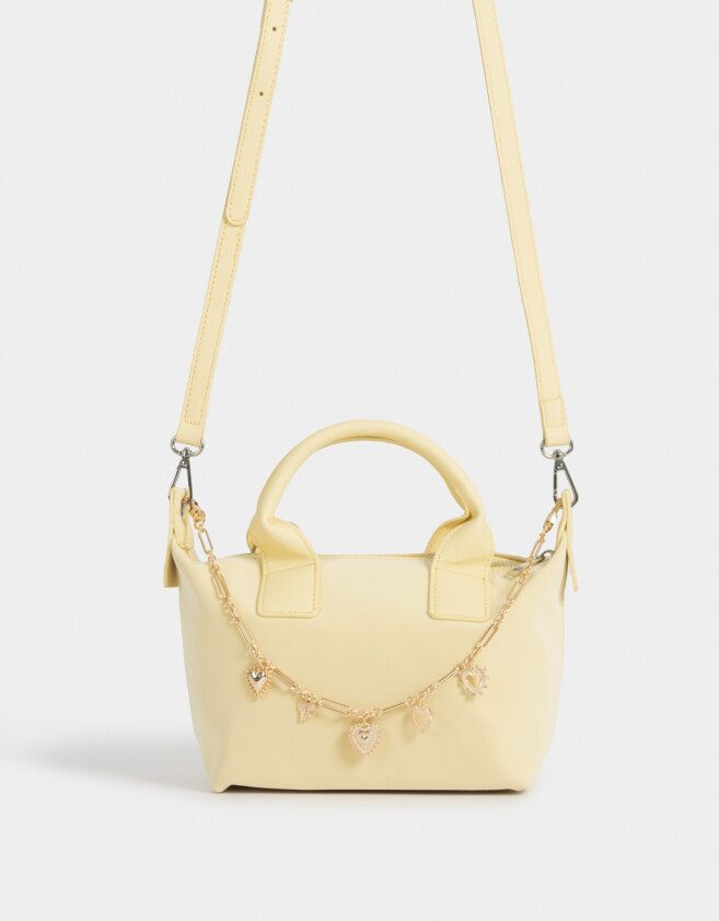 Llavero Metal Llavero Y Charm Cadena Con Corazones - Dorado