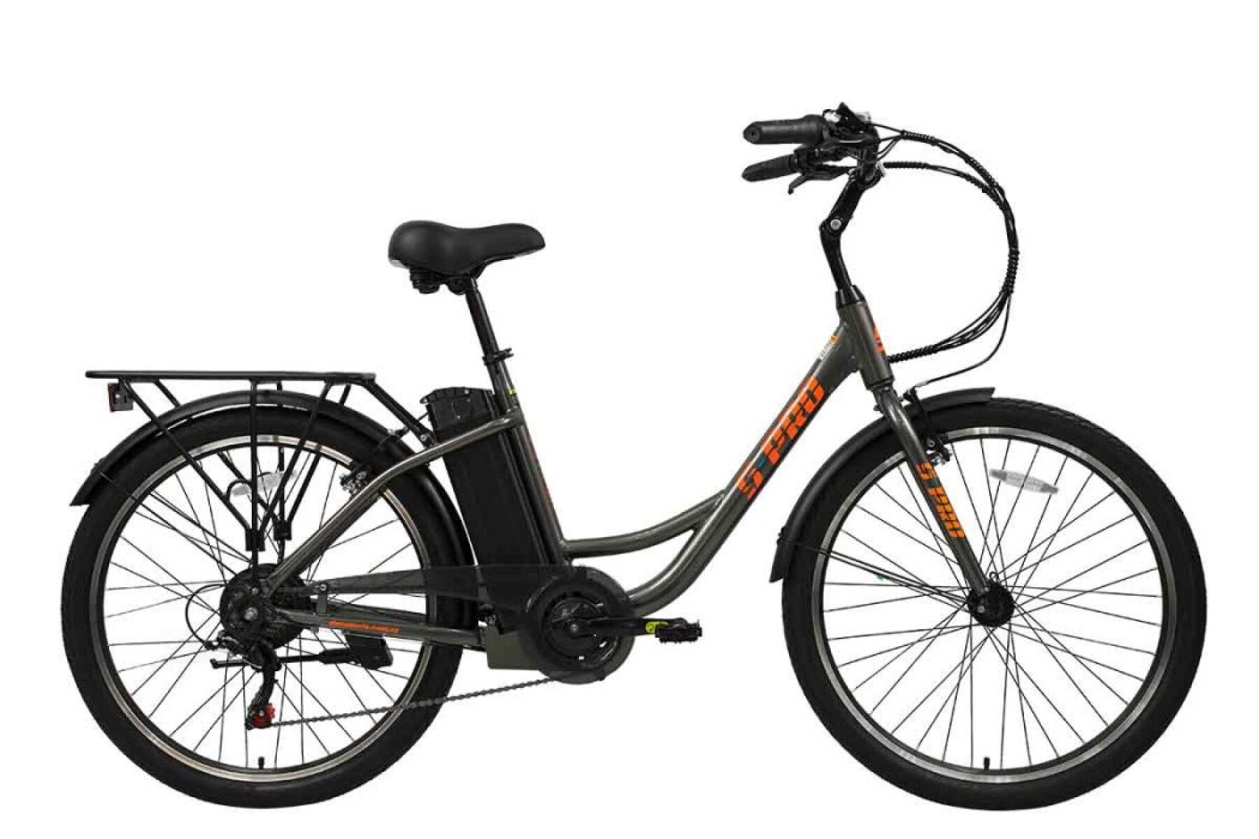BICICLETA ELECTRICA S-PRO E-STRADA - GRIS/NARANJO 