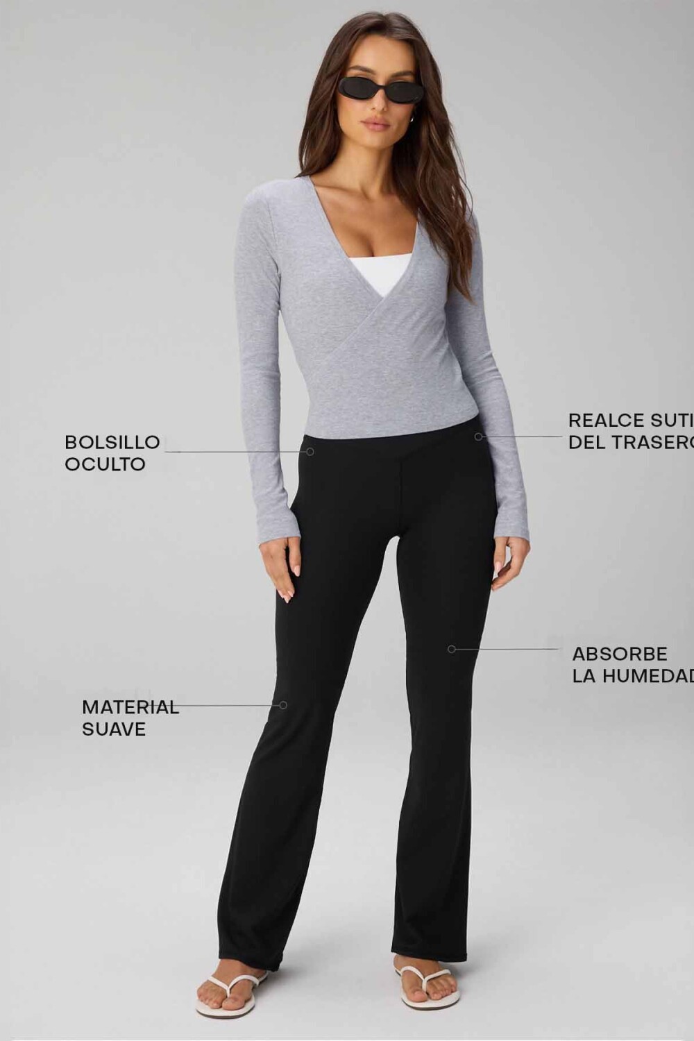 Pantalón Pureluxe High-Waisted Tlc Kick Flare Mujer Black