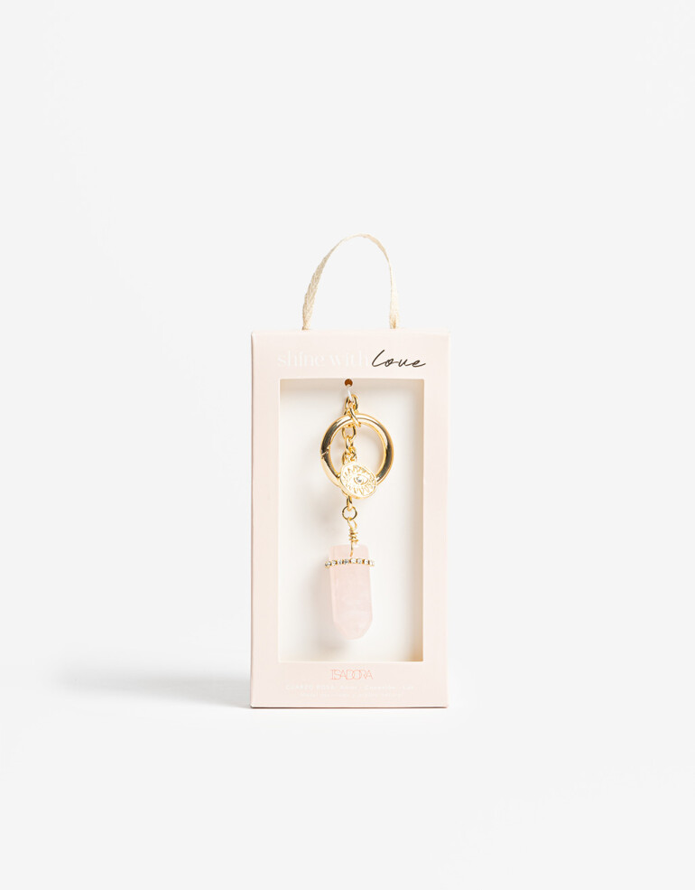 Llavero Piedras Llavero Y Bag Charm Con Piedra Natural - Combinacion Bicolor