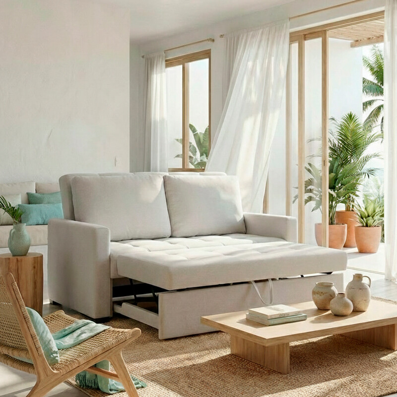 Sofá Cama NS Dubai en Tela Natural Sofá Cama NS Dubai en Tela Natural