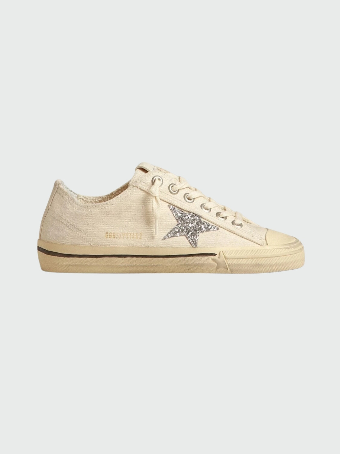 Golden Goose-Championes de cuero acordonados, V- Star Blanco