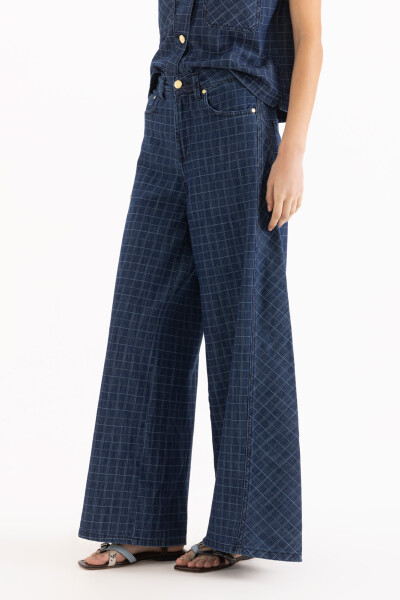 JEANS CHECKS Azul