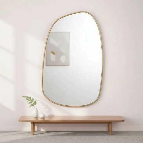 Espejo Lumax Anador Diseño Moderno Irregular 50 x 80cm Dorado