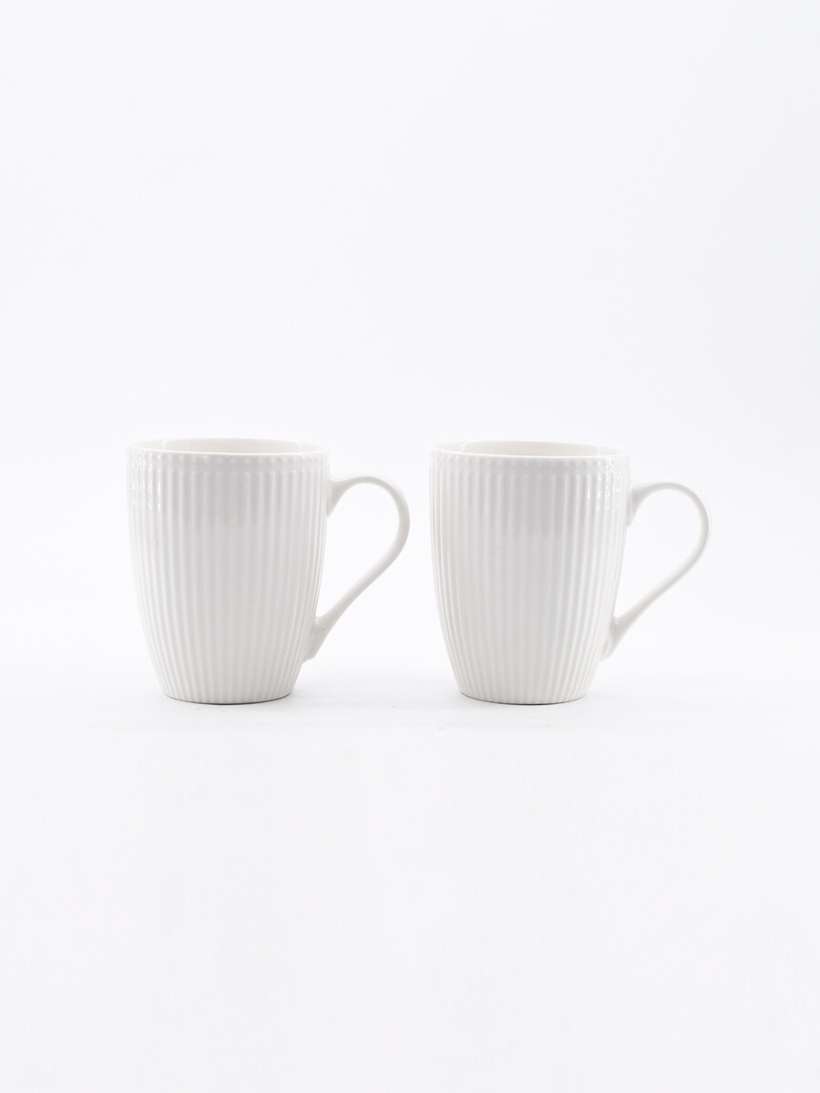 TAZAS SET X2 LISTRAS - BLANCO 