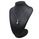 Colgante en oro 18k blanco con perla gris y brillantes Colgante en oro 18k blanco con perla gris y brillantes