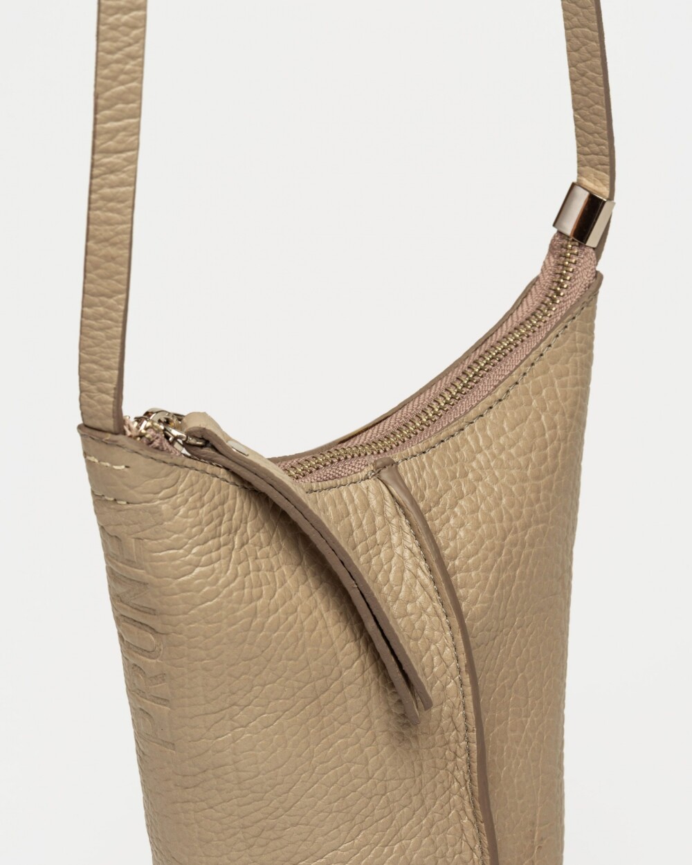 Mini Bag Mini Tanner en cuero graneado Taupe