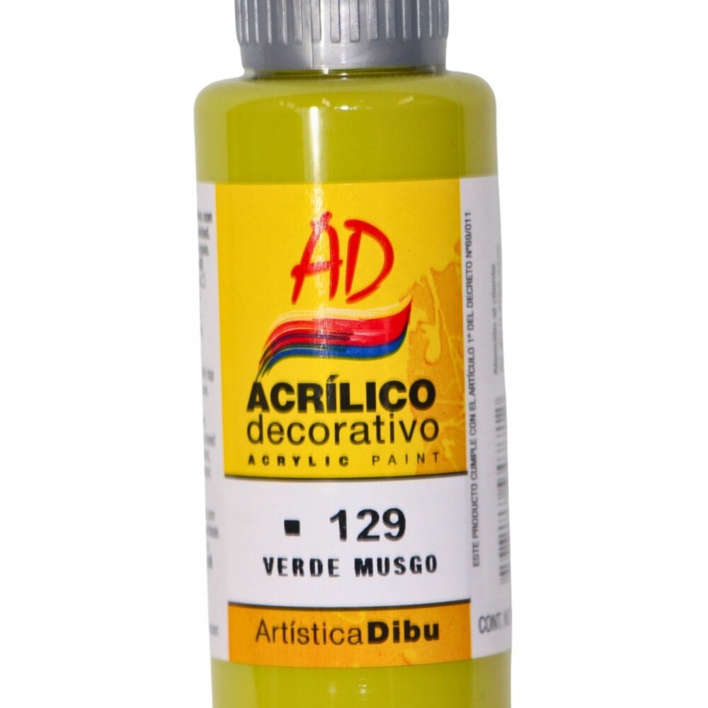 PINTURA ACRILICA ARTISTICA DIBU 60 ML. DIFERENTES COLORES COLOR VERDE MUSGO 129