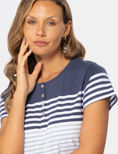 REMERA RAYADA Azul