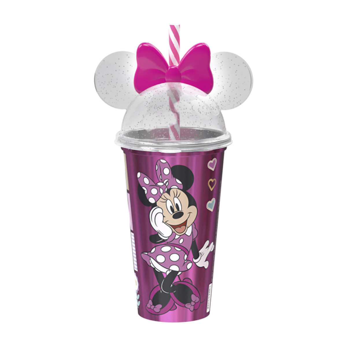 Vaso Plástico Milk Shake con Forma y Pajita Minnie 500 ml 