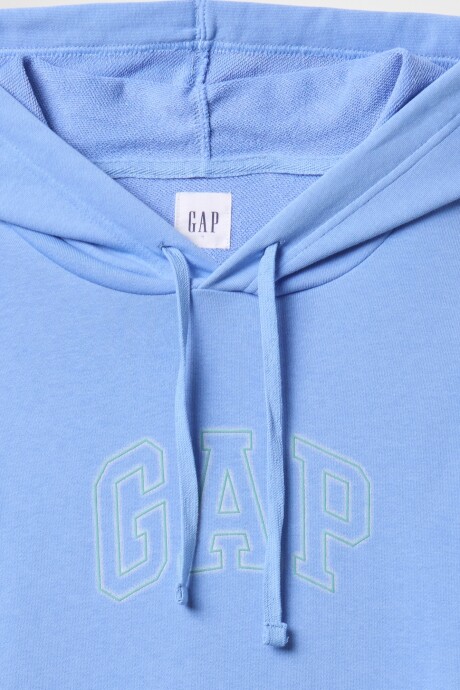 Buzo Canguro Logo Gap Hombre Shirting Blue