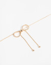 Cadena Corta con Dije Metal Collar Con Dije Moño Bañado En Oro - Dorado