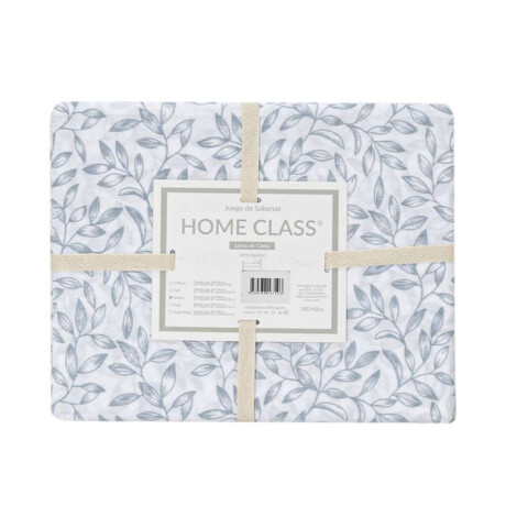 Juego Sábanas 1 Plaza Home Class Estampado 180 Hilos 100% Algodón 10-1 Hojas Azul