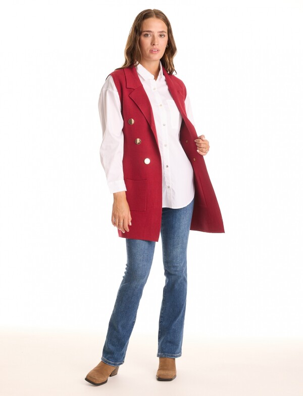 Chaleco Botones ROJO OSCURO