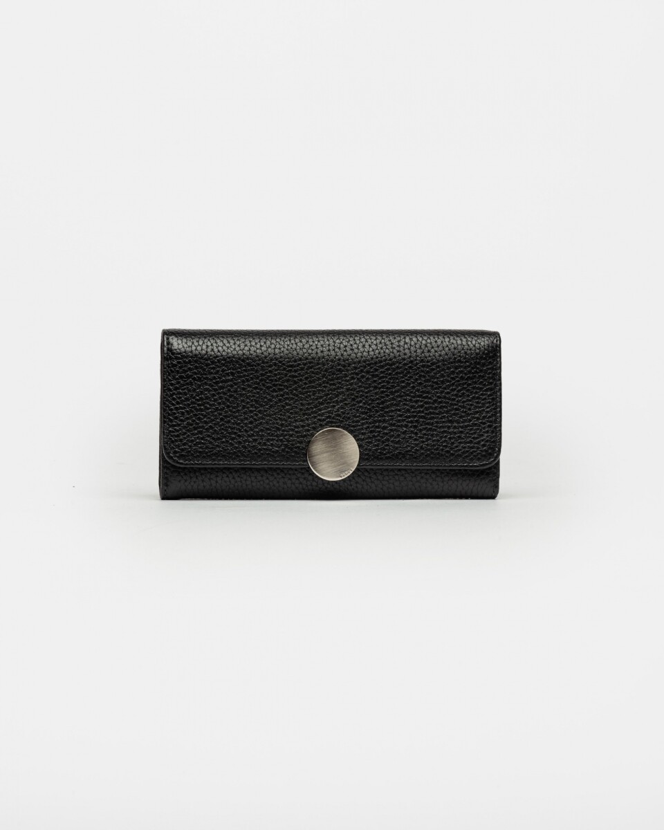 Billetera The Circle En Cuero Graneado - Negro 
