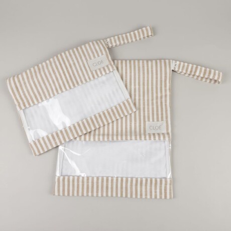 Bolsita Set Impermeable Stripes Camel