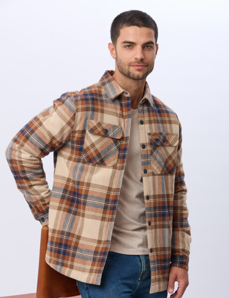 CAMPERA LEÑADORA CON CORDERITO Marron