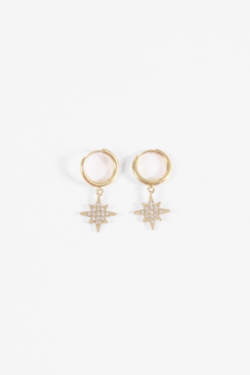 Aros dije estrella strass dorado