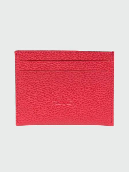 Longchamp -Tarjetero de cuero, Le Foulonné Rojo