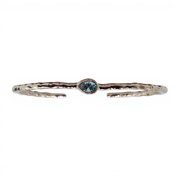 Brazalete Delhi-Plata 925 rodinada-Piedra agua marina-BR2016 conpiedra
