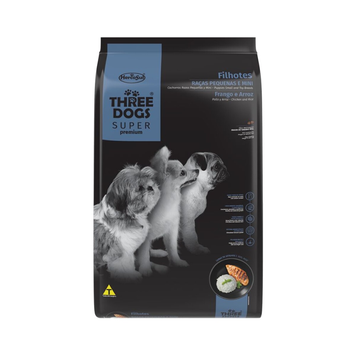 Three Dogs Filhote Pequeño 10,1kg | Crecimiento Saludable 