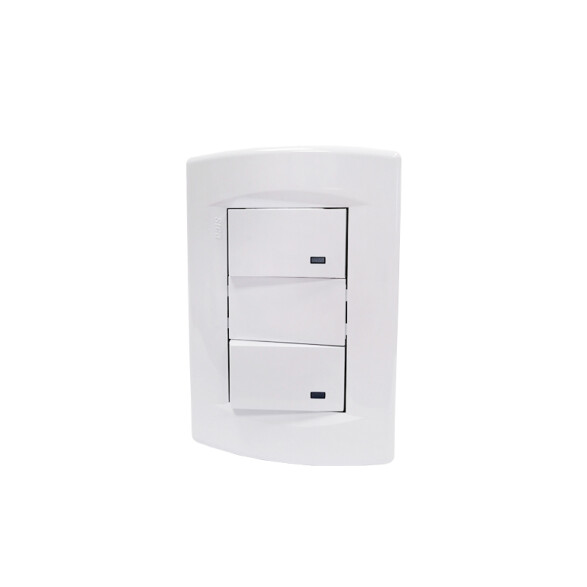 Plaqueta armada 2 int.unipolares blanco puro Sica SK3462