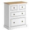 Comoda Rustica 4 Cajones Blanco Imp Comoda Rustica 4 Cajones Blanco Imp