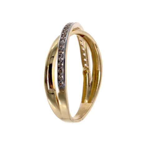 Anillo de oro 10 ktes con circonias, CRUZADO. Anillo de oro 10 ktes con circonias, CRUZADO.
