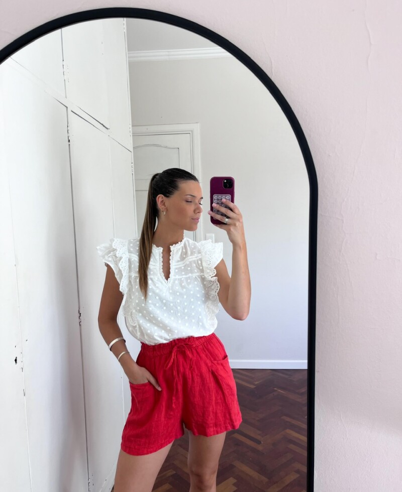 Short lino rojo