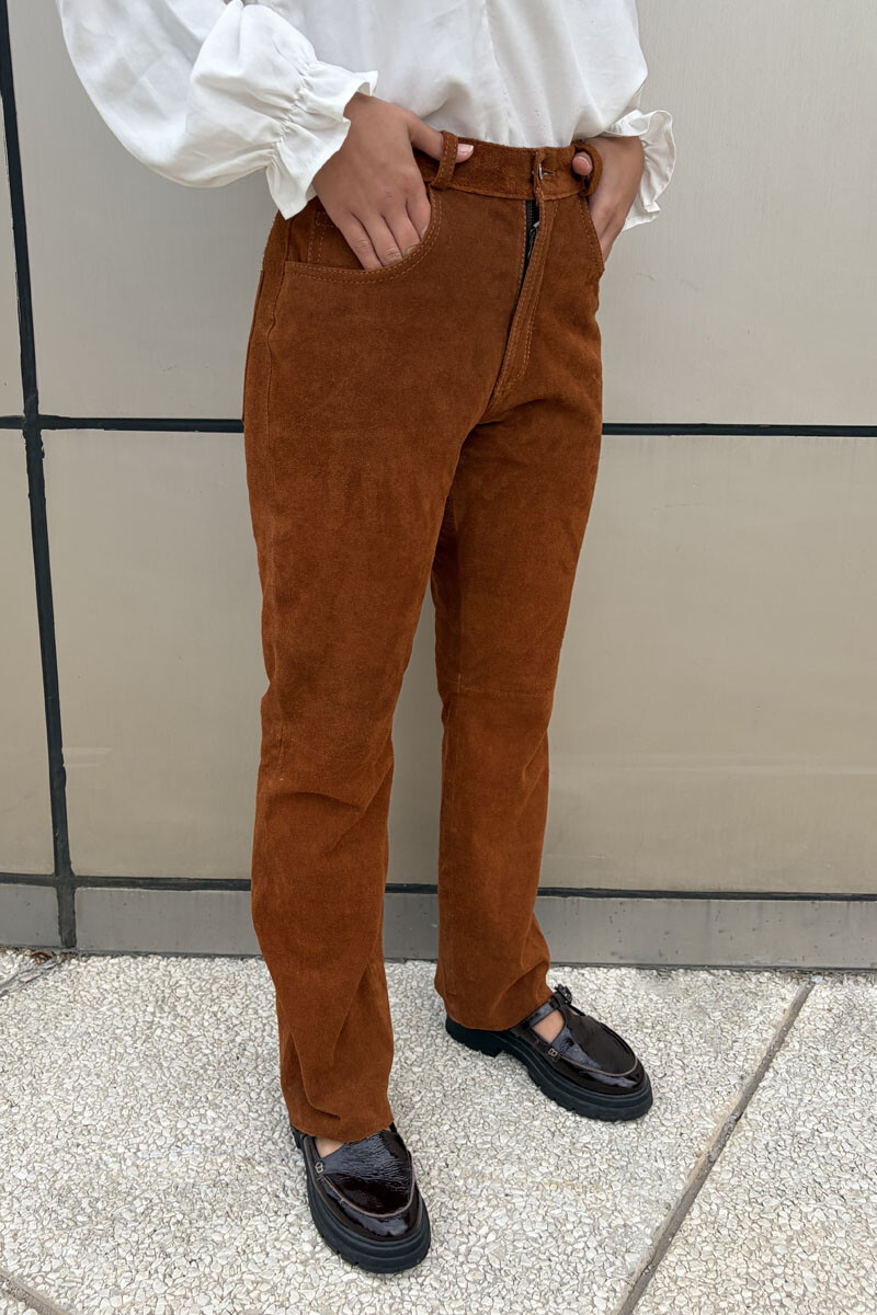 Pantalón de cuero Oxido gamuza
