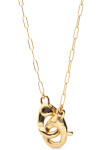 COLLAR LARGO BAÑADO EN ORO 18K CON MOSQUETON ENTRELAZADO Colgante