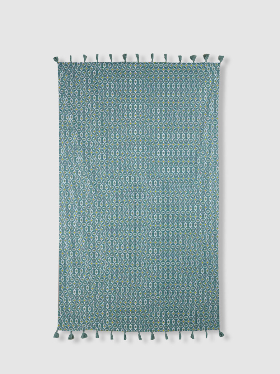 Toalla De Flor Estampada Azul Claro