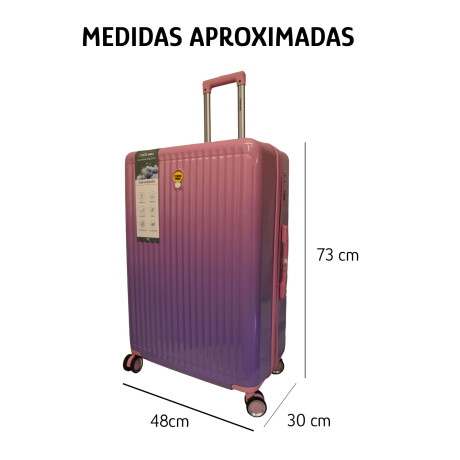 Valija Grande Rígida 4 Ruedas 360 Con Candado Tsa Rosa/purpura