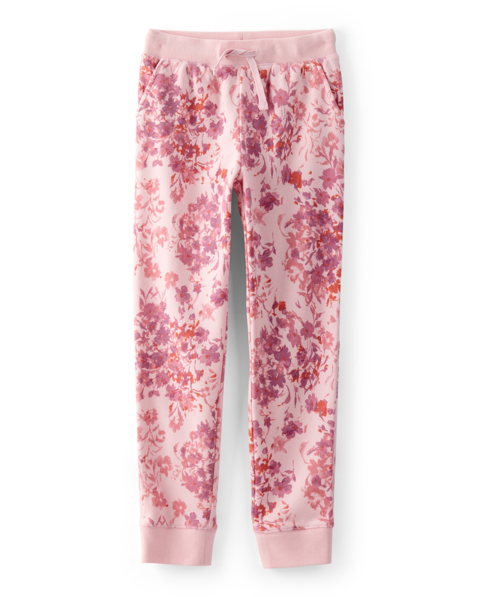 Pantalón de algodón, rosado, diseño floral Sin color