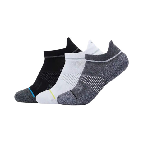Hoka Tres Pares de Medias - Black White Black White