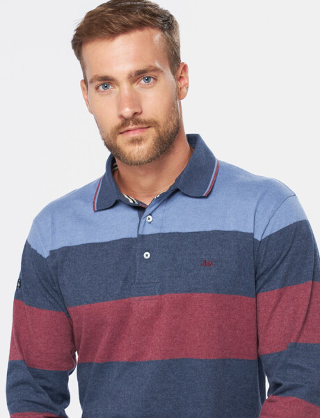 REMERA POLO RAYADA Bordo