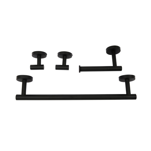 Set Accesorios De Baño Juego De 4 Piezas De Acero Inoxidable Percha Organizador Imback Color Negro Set Accesorios De Baño Juego De 4 Piezas De Acero Inoxidable Percha Organizador Imback Color Negro