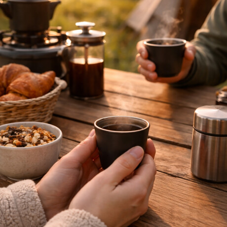 Taza pocillo de acero doble pared - 80ml Negro