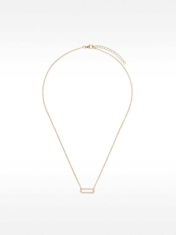 Collar Corto Con Circonitas dorado