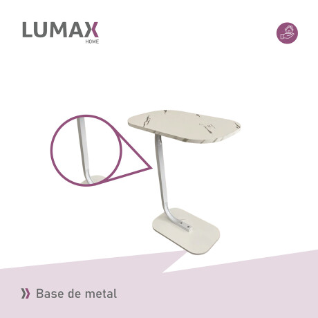 Mesa auxiliar Lumax de arrime MDF símil mármol para living Mesa auxiliar Lumax de arrime MDF símil mármol para living