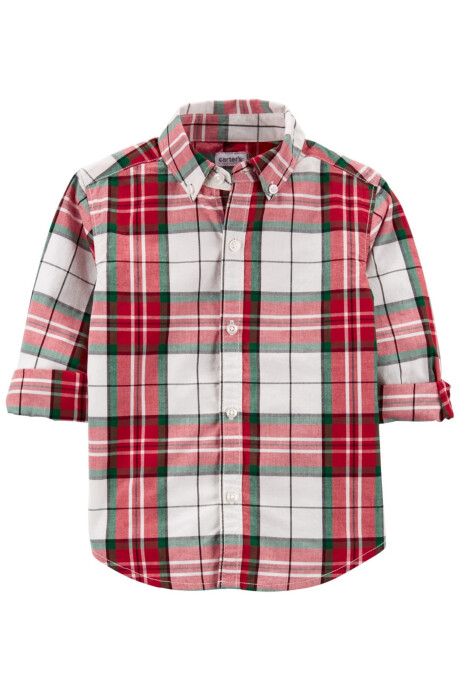 Camisa manga larga a cuadros Sin color