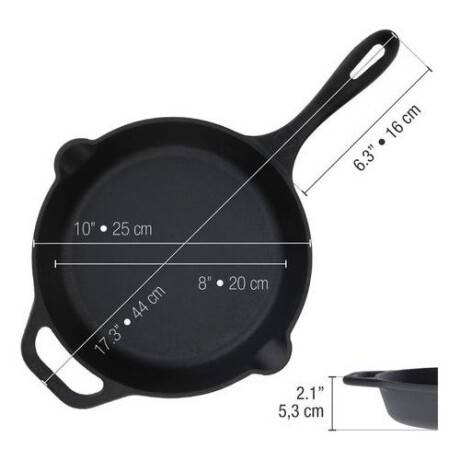 Sartén de hierro curado Victoria 25cm Negro