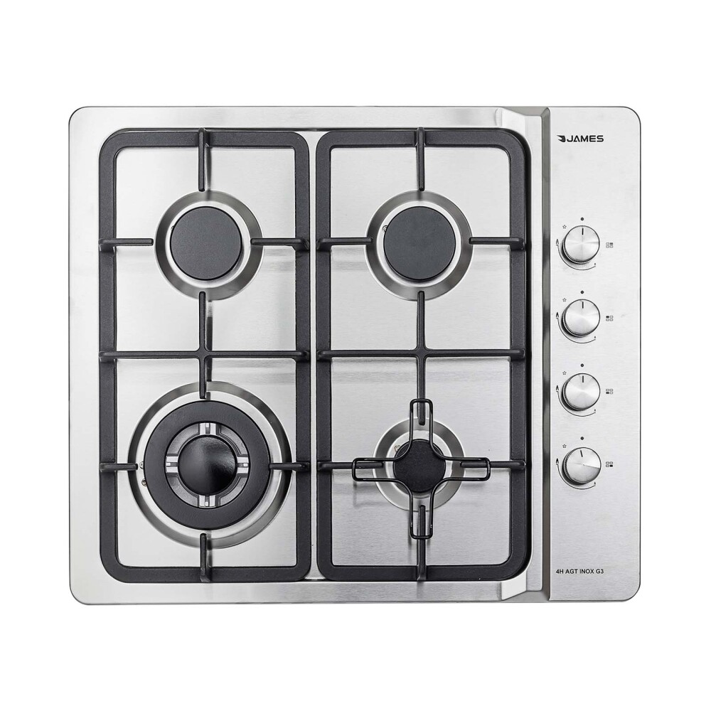 ANAFE DE EMPOTRAR A GAS 4-HORNALLAS GRIS JAMES 4H AGT INOX G3