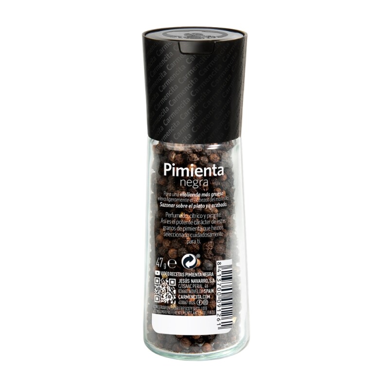 Carmencita Molinillo Pimienta Negra Grano 47g Carmencita Molinillo Pimienta Negra Grano 47g