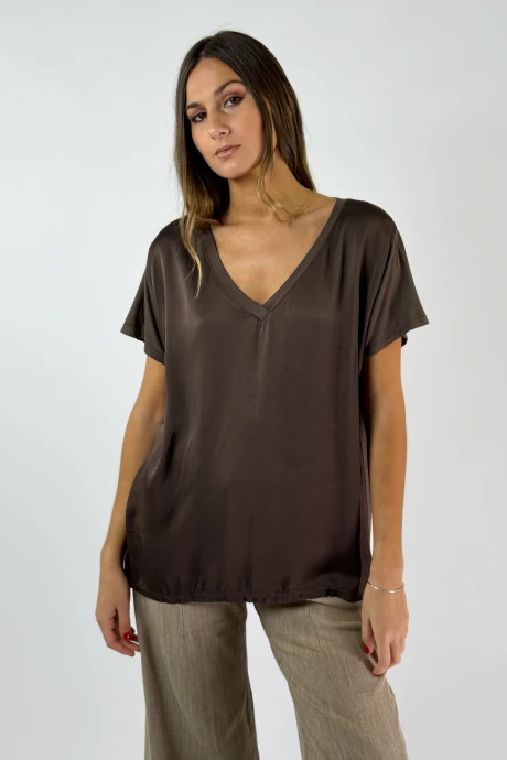 BLUSA GROSELLA marron l/xl