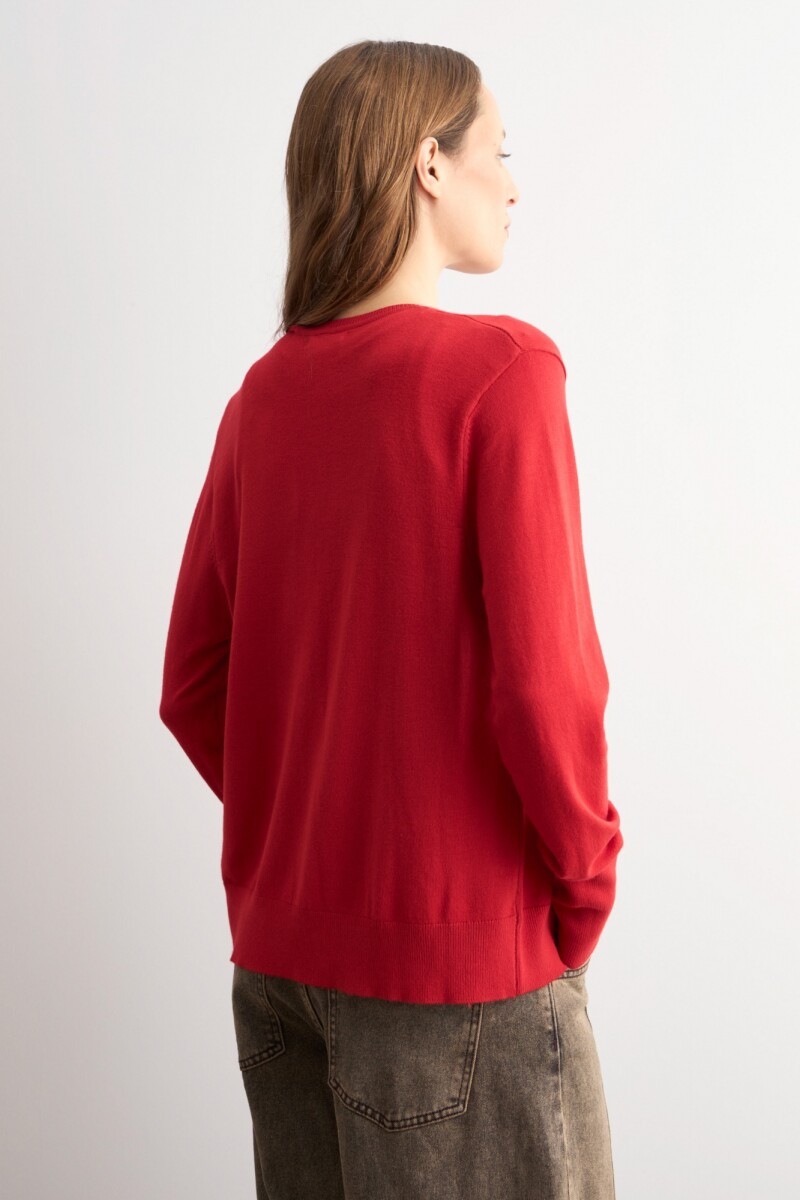 Cardigan básico rojo