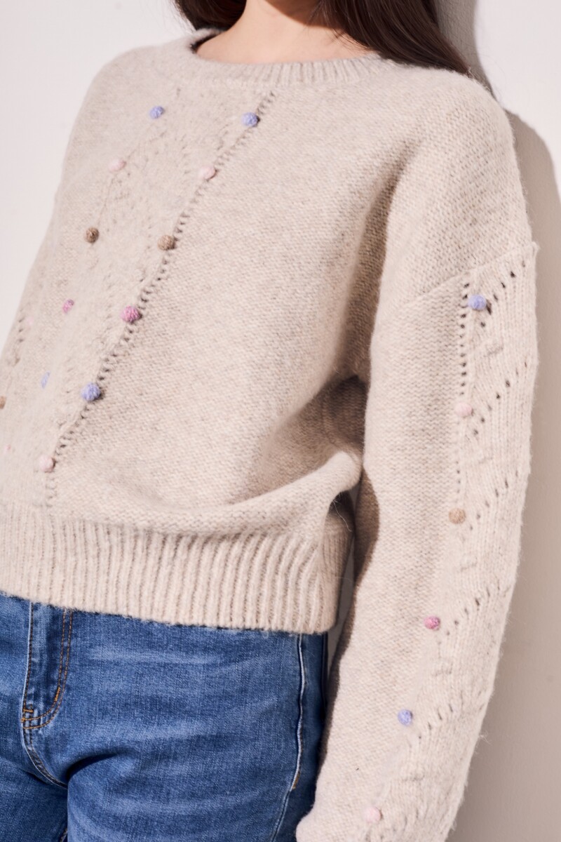 Sweater Texturado Beige Melange