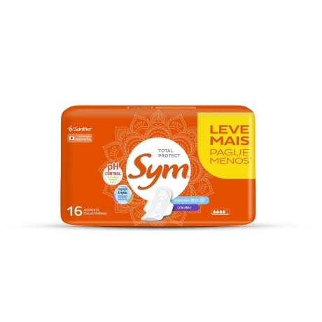 Toallitas Femeninas Absorventes Sym Seca con Alas X16 001